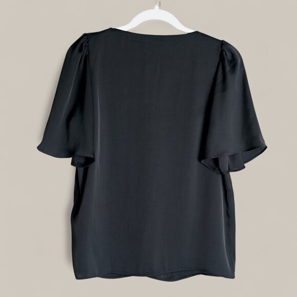 NWOT Banana Republic Satin Flutter Sleeve Top - Picture 3 of 5